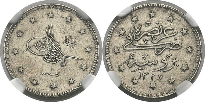 Turquie
 Mohamed V (1327-1336 AH / 1909-1918)
 2 piastres - 1327 AH / An 1 (19...