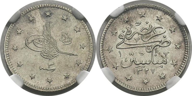 Turquie
 Mohamed V (1327-1336 AH / 1909-1918)
 2 piastres - 1327 AH / An 3 (19...