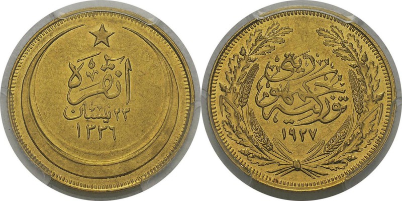 Turquie
 République (1341 AH à nos jours / 1923 à nos jours) 
 100 piastres or...