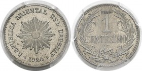 Uruguay
 République (1830 à nos jours)
 Essai en cupro-nickel du 1 centesimo - 1924 (éclair) Poissy.
 D'une grande rareté.
 Frappe d'Epreuve - PCG...