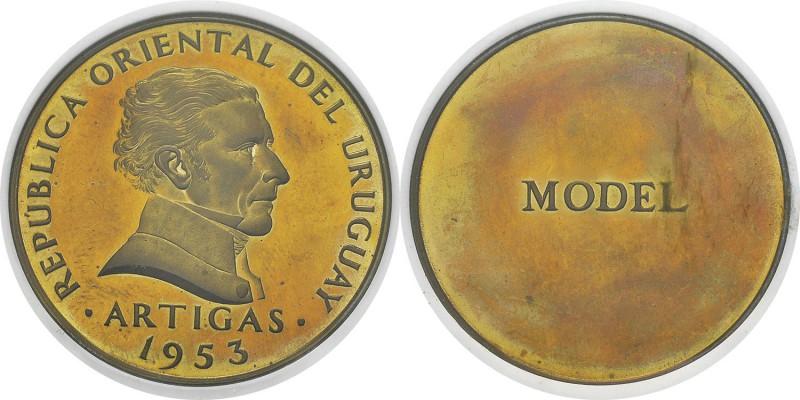 Uruguay
 République (1930 à nos jours)
 Essai de frappe en bronze sur flan bru...