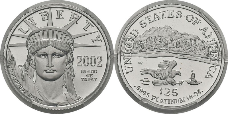 USA
 République fédérale (1789 à nos jours)
 25 dollars platine - 2002 W West ...