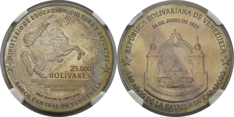 Venezuela
 République (1823 à nos jours) 25000 bolivares argent - 2001 Non répe...