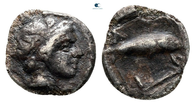 Macedon. Amphipolis circa 420-357 BC. 
Obol AR

8 mm, 0,43 g



nearly ve...