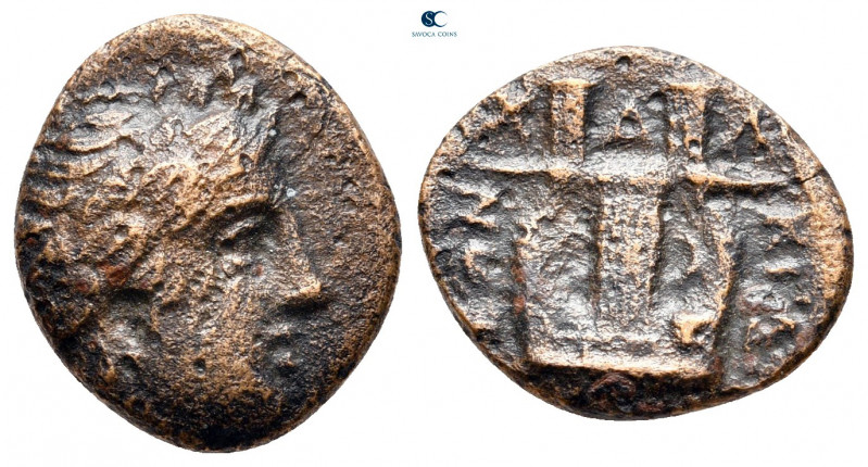 Macedon. Chalkidian League. Olynthos circa 432-348 BC. 
Bronze Æ

15 mm, 2,24...