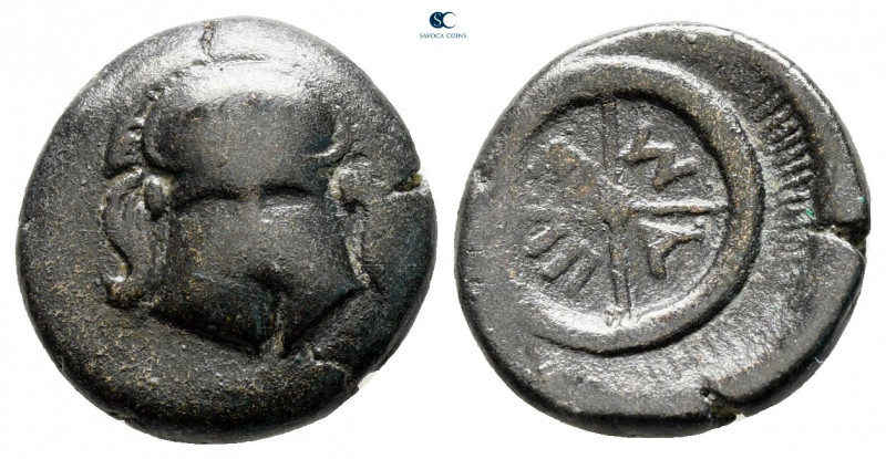 Thrace. Mesembria circa 420-320 BC. 
Bronze Æ

13 mm, 2,16 g



very fine...
