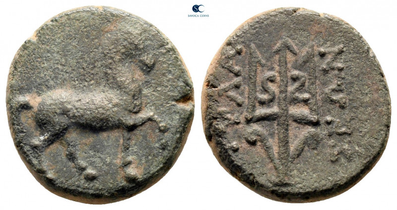 Caria. Mylasa circa 400-300 BC. 
Bronze Æ

17 mm, 3,91 g



very fine