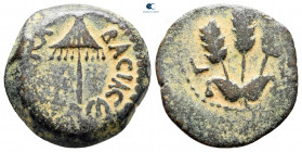 Judaea. Jerusalem. Herodians. Herod II Archelaos 4 BC-AD 6. From the Tareq Hani collection. Prutah Æ