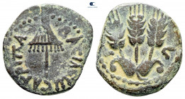 Judaea. Jerusalem. Agrippa I AD 37-43. From the Tareq Hani collection. Prutah Æ