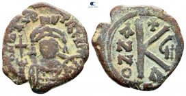 Maurice Tiberius AD 582-602. From the Tareq Hani collection. Constantinople. Half Follis or 20 Nummi Æ