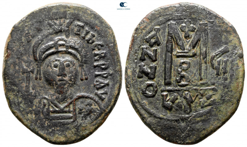 Maurice Tiberius AD 582-602. Cyzicus
Follis or 40 Nummi Æ

32 mm, 10,72 g

...