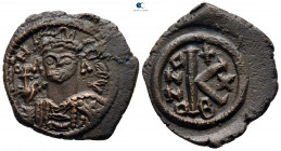 Maurice Tiberius AD 582-602. Possibly Nikomedia. Half Follis or 20 Nummi Æ