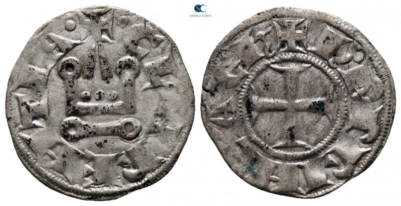 Charles I de Anjou AD 1278-1285. Glarenza (modern Kyllini in Elis)
Denier Tourn...