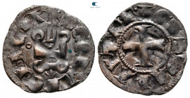 Mahaut de Hainaut AD 1316-1321. Glarenza (modern Kyllini in Elis). Denier Tournois BI