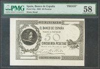 Prueba de anverso del billete de 50 Pesetas emitido el 30 de Noviembre de 1902. (Edifil 2017: 309P). EBC+. Encapsulado PMG58.