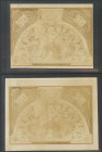 Conjunto de 2 Pruebas Fotográficas del anverso de un billete de 50 Pesetas no adoptado emitidos por Bradbury and Wilkinson, en Londres para las emisio...