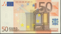 50 Euros. 1 de Enero de 2002. Firma Trichet. Serie V (España). (Edifil 2017: 489A). SC.