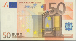 50 Euros. 1 de Enero de 2002. Firma Draghi. Serie V (España). (Edifil 2017: 489B). SC-.