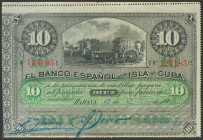 BANCO ESPAÑOL DE LA ISLA DE CUBA. 10 Pesos. 15 de Mayo de 1896. Serie E y fechado con estampilla. (Edifil 2017: 73a). EBC.