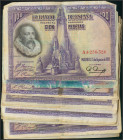 Conjunto de 19 billetes de 100 Pesetas emitidos el 15 de Agosto de 1928, sin serie y con la serie A, conservaciones bajas o muy bajas. A EXAMINAR.

...