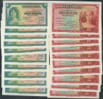 Conjunto de 10 series completas de los billetes correlativos de 5 Pesetas y 10 Pesetas emitidos en 1935, con las series C y A, respectivamente. (Edifi...