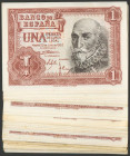 Conjunto de 45 billetes de 1 Peseta emitidos el 22 de Julio de 1953, todos ellos con serie y diferentes conservaciones medias. A EXAMINAR.

El impor...