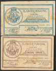 CIUDAD REAL. 25 Céntimos y 50 Céntimos. 1937. Series C y B, respectivamente. (González: 1980, 1981). MBC+.