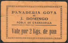(1937ca). Vale de la Panadería Goya de J. Domingo por 2 Kilos de pan. BC.