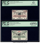 Argentina Banco Nacional 4 Centavos Fuertes 1.8.1873 Pick S641ct; S641p Color Trial; Proof PCGS New 62; Very Choice New 64PPQ. Both examples have comm...