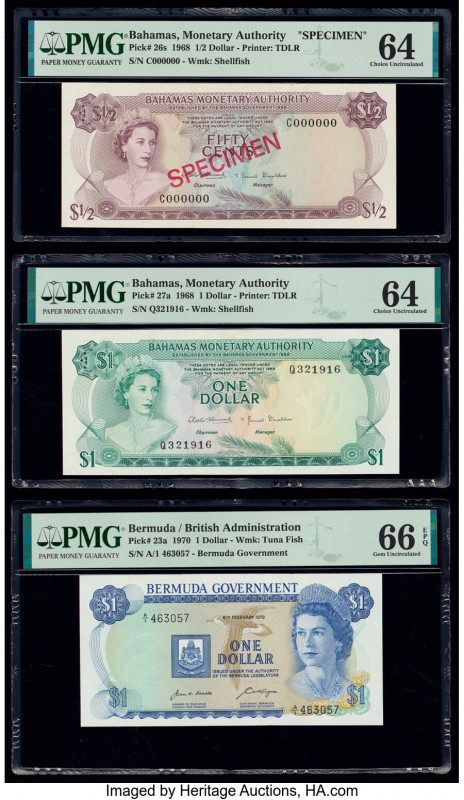 Bahamas, Bermuda, Cayman Islands & East Caribbean States Group Lot of 6 Graded E...