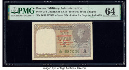 Burma Military Administration 1 Rupee 1940 (ND 1945) Pick 25b Jhun5.9.1B PMG Choice Uncirculated 64. 

HID09801242017

© 2020 Heritage Auctions | All ...