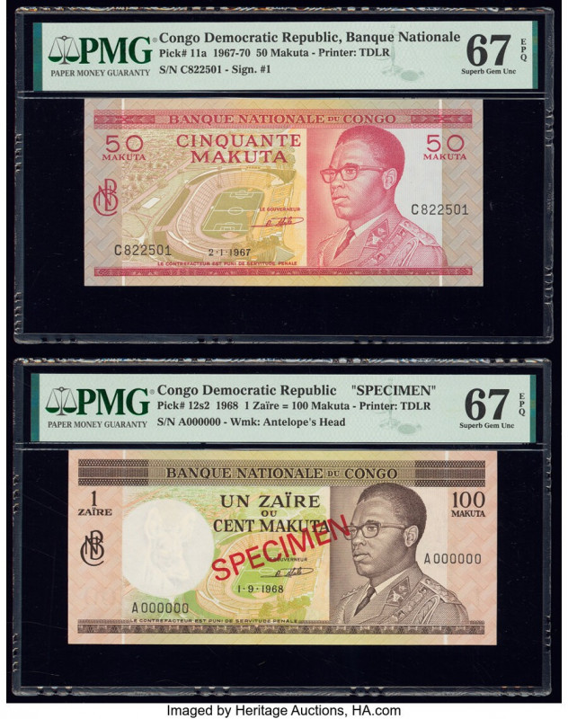 Congo Democratic Republic Banque Nationale du Congo 50; 100 Makuta 2.1.1967; 1.9...
