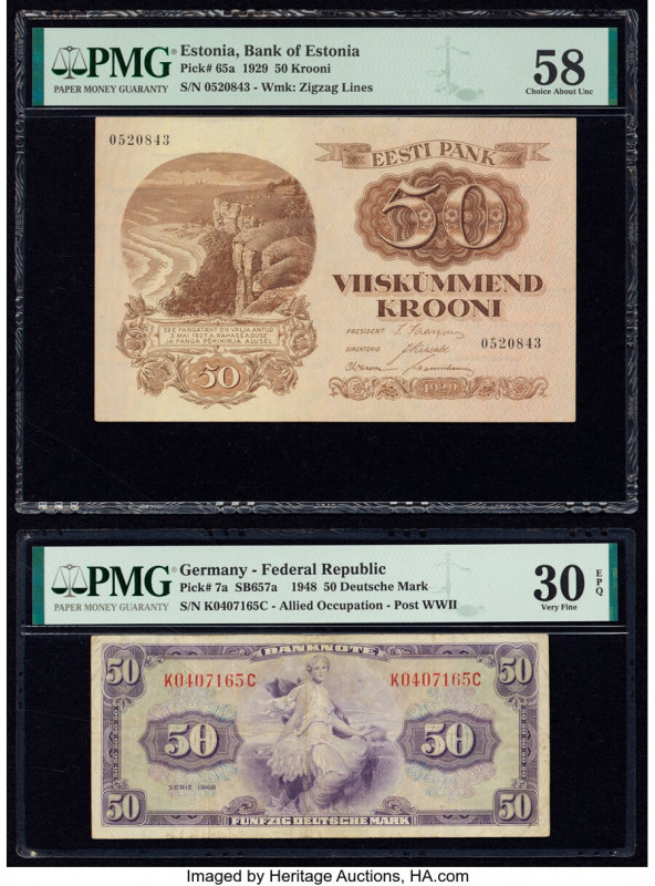 Estonia and Germany Group of 4 Graded Examples PMG Choice About Unc 58 (2); Extr...