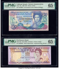 Falkland Islands Government of the Falkland Islands 50 Pounds 1.7.1990 Pick 16a PMG Gem Uncirculated 65 EPQ; Fiji Reserve Bank of Fiji 10 Dollars ND (...