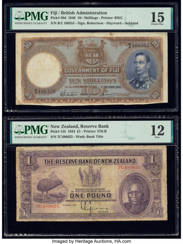 Fiji Government of Fiji 10 Shillings 1.10.1940 Pick 38d PMG Choice Fine 15; New ...