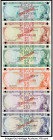 Fiji 1974 Specimen Set of 6 Examples About Uncirculated-Crisp Uncirculated. Barnes and Earland signature combination set. Pick numbers 70s, 71s, 72s, ...
