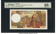 France Banque de France 10 Francs 5.1.1967 Pick 147b PMG Superb Gem Unc 68 EPQ. 

HID09801242017

© 2020 Heritage Auctions | All Rights Reserved