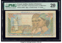 French Antilles Institut d'Emission des Departements d'Outre-Mer 5 Nouveaux Francs on 500 Francs ND (1961) Pick 4 PMG Very Fine 20. 

HID09801242017

...