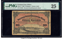 German East Africa Deutsch-Ostafrikanische Bank 10 Rupien 15.6.1905 Pick 2 PMG Very Fine 25. 

HID09801242017

© 2020 Heritage Auctions | All Rights R...