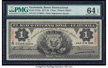 Guatemala Banco Internacional De Guatemala 1 Peso 5.4.1920 Pick S153a PMG Choice Uncirculated 64 EPQ. 

HID09801242017

© 2020 Heritage Auctions | All...