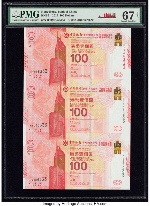 Hong Kong Bank of China (HK) Ltd. 100 Dollars 2017 Pick 347 KNB5 Commemorative U...