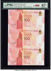 Hong Kong Bank of China (HK) Ltd. 100 Dollars 2017 Pick 347 KNB5 Commemorative Uncut Sheet of 3 PMG Superb Gem Unc 67 EPQ. 

HID09801242017

© 2020 He...