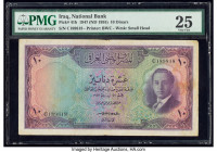 Iraq National Bank of Iraq 10 Dinars 1947 (ND 1955) Pick 41b PMG Very Fine 25. An annotation has been noted on this example.

HID09801242017

© 2020 H...