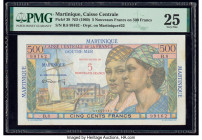 Martinique Caisse Centrale de la France 5 Nouveaux Francs on 500 Francs ND (1960) Pick 38 PMG Very Fine 25. This example has been repaired.

HID098012...
