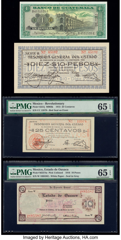 Mexico and Guatemala Group Lot of 4 Examples PMG Gem Uncirculated 65 EPQ (2); Cr...