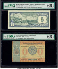 Netherlands Antilles Bank van de Nederlandse Antillen 5 Gulden 1.6.1972 Pick 8b PMG Gem Uncirculated 66 EPQ; Netherlands Indies Government 1 Gulden 15...