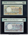 New Caledonia Institut d'Emission d'Outre-Mer, Noumea 500 Francs ND (1969-92) Pick 60d PMG Gem Uncirculated 65 EPQ; New Hebrides Institut d'Emission d...
