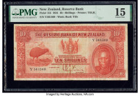 New Zealand Reserve Bank of New Zealand 10 Shillings 1.8.1934 Pick 154 PMG Choice Fine 15. 

HID09801242017

© 2020 Heritage Auctions | All Rights Res...