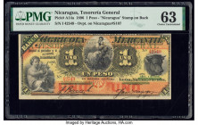 Nicaragua Tesoreria General 1 Peso 1.4.1896 Pick A14a PMG Choice Uncirculated 63. 

HID09801242017

© 2020 Heritage Auctions | All Rights Reserved