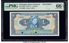 Nicaragua Banco Nacional 1 Cordoba 1945 Pick 90bs Specimen PMG Gem Uncirculated 66 EPQ. Cancelled with 2 punch holes. 

HID09801242017

© 2020 Heritag...